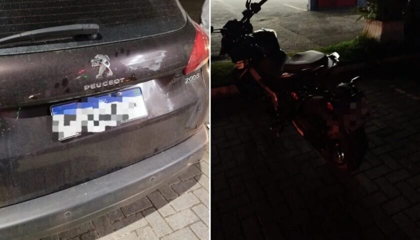 Acidente entre moto e carro deixa jovem ferido e adolescente hospitalizada em Pomerode
