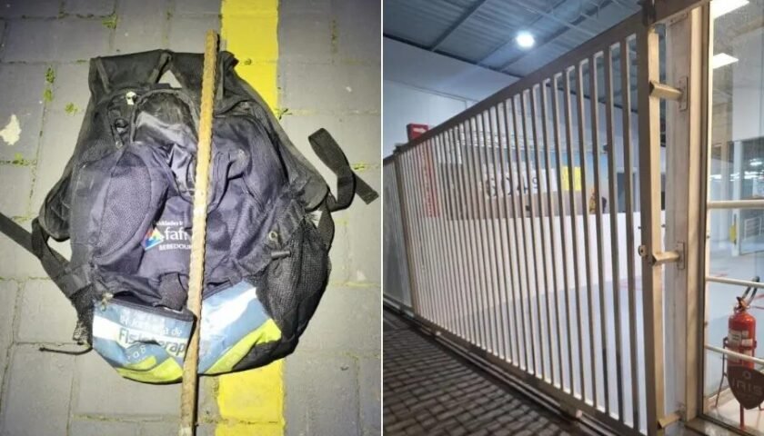 Com barra de ferro, homem rompe cadeados e invade concessionária em Blumenau