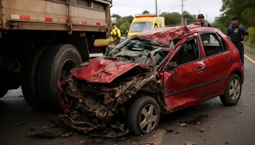 Jovem de 19 anos morre após carro colidir na traseira de caminhão em Blumenau