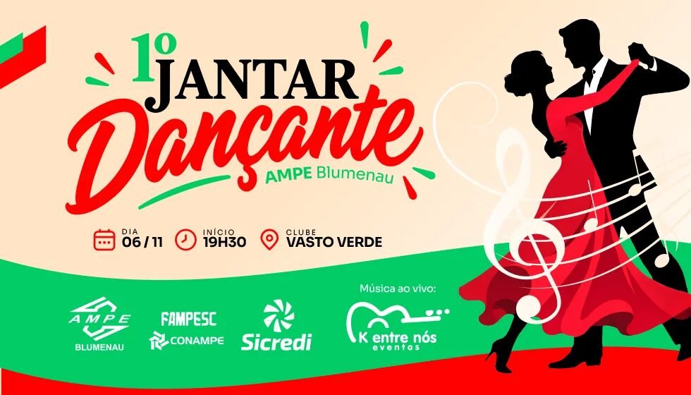 1º Jantar dançante da AMPE Blumenau: celebre, conecte-se e aproveite uma noite especial